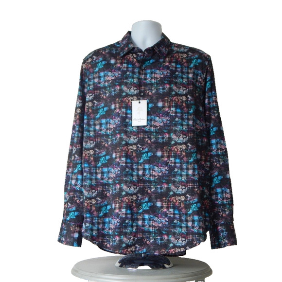 Robert Graham WAGNER Men’s Button Front Long Sleeve Shirt Multicolor Size XL NWT - Picture 4 of 14